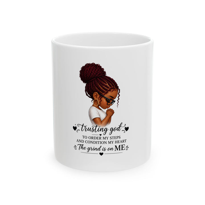 Trusting God Prayer Mug — "Trusting God to Order My Steps" Inspirational Coffee Cup