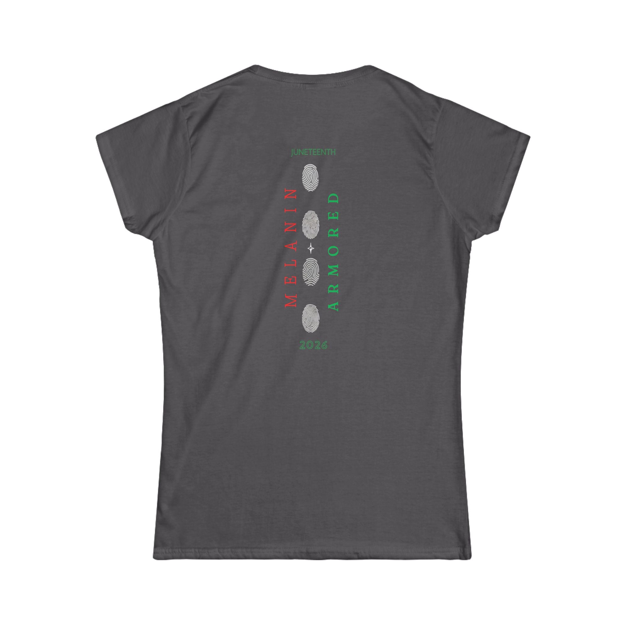 Melanin Armored Tee — Women's Empowerment Juneteenth Graphic Shirt