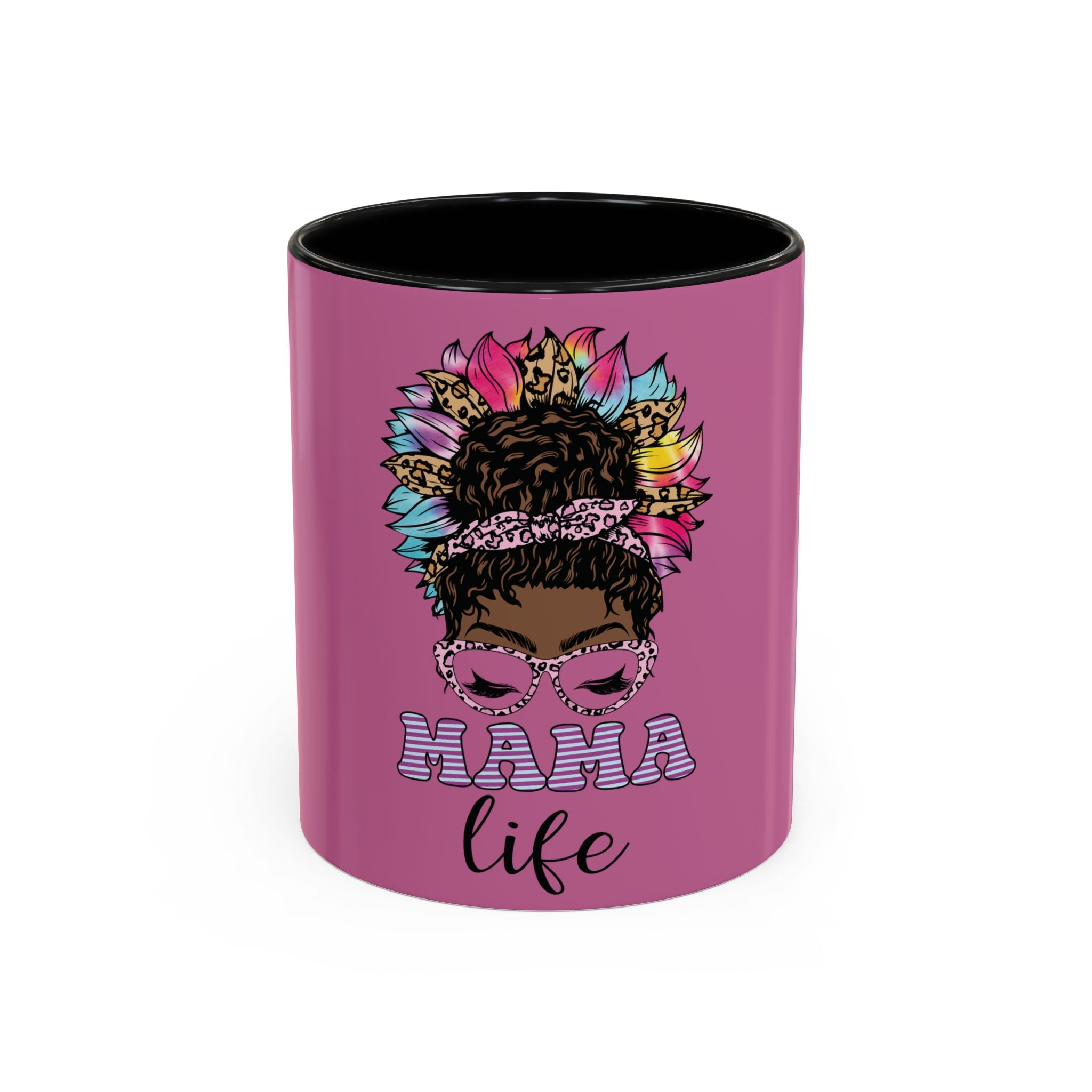 Mama Life Coffee Mug — Pink Accent Ceramic Mug for Moms