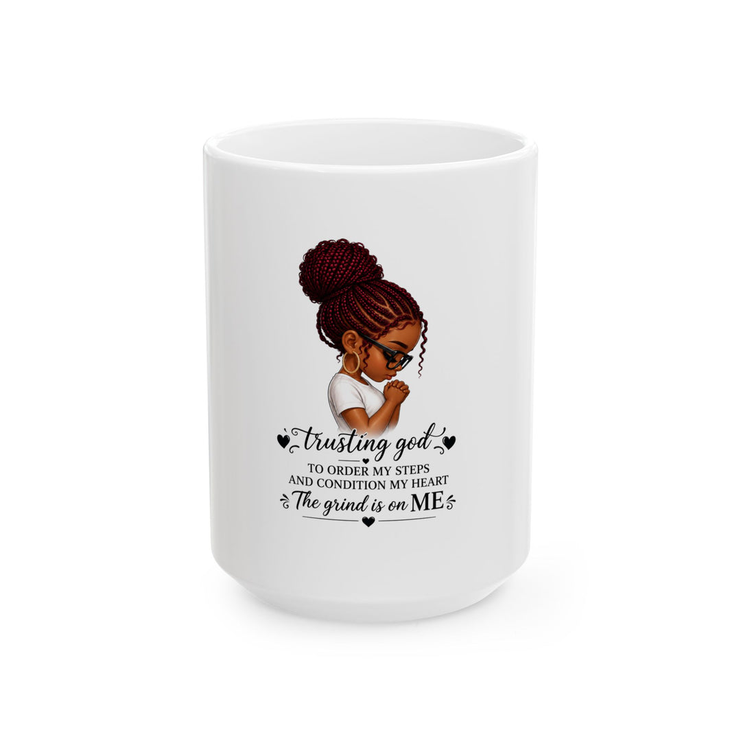 Trusting God Prayer Mug — "Trusting God to Order My Steps" Inspirational Coffee Cup