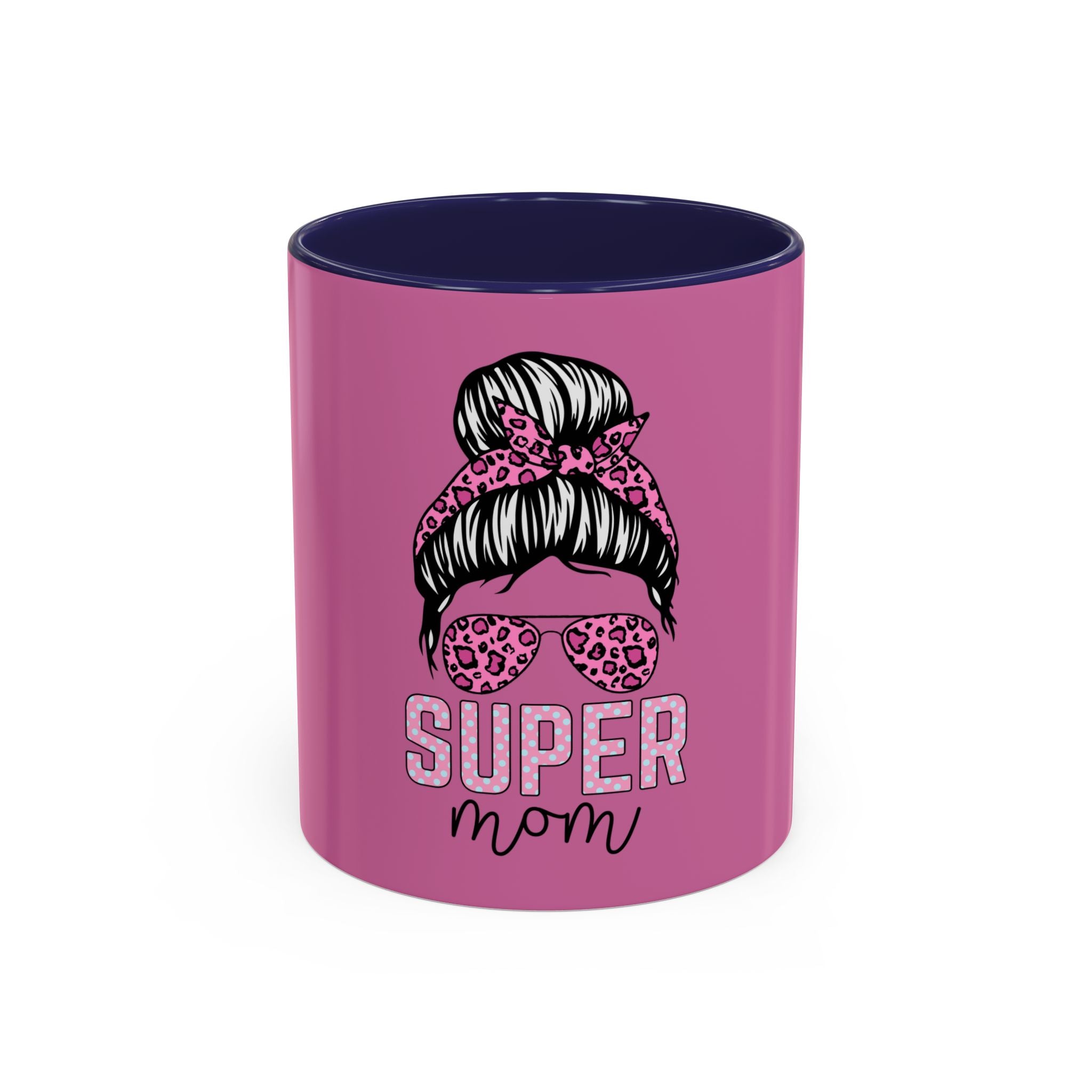 Super Mom Leopard Accent Coffee Mug — Pink Mother’s Day Gift (11/15oz)