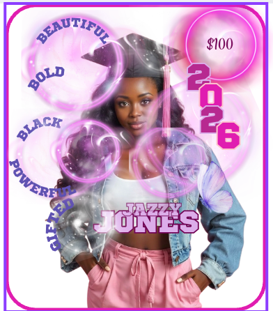 Editable Template Pink and Purple Money Card/FAN