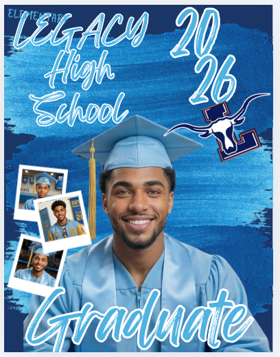 Editable Blue Money Card/GRAD FAN/Yard Sign